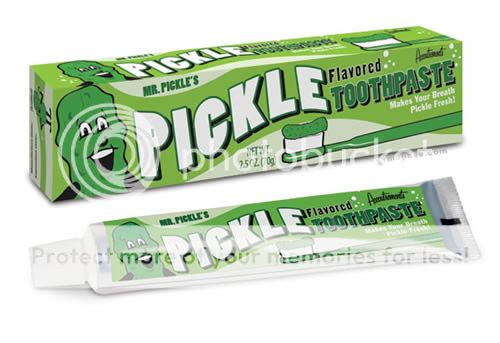Pasta de dente com sabor de pickle