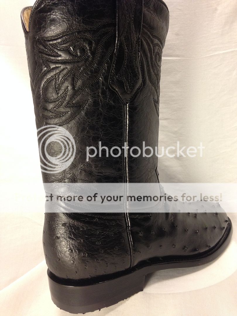 CUADRA black AUTHENTIC OSTRICH COWBOY ROPER BOOTS *ALL SIZES* western wear eBay
